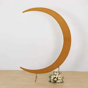 Gold Spandex Crescent Moon Chiara Backdrop Stand Cover, Custom Fitted Wedding Arch Cover - 7.5ft