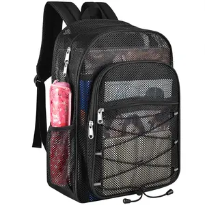 Heavy Duty Mesh Backpacks for Adults See Through School Bags with Adjustable Straps for Swimming Fitness Sports Carry Portable Oxygen Concentrators