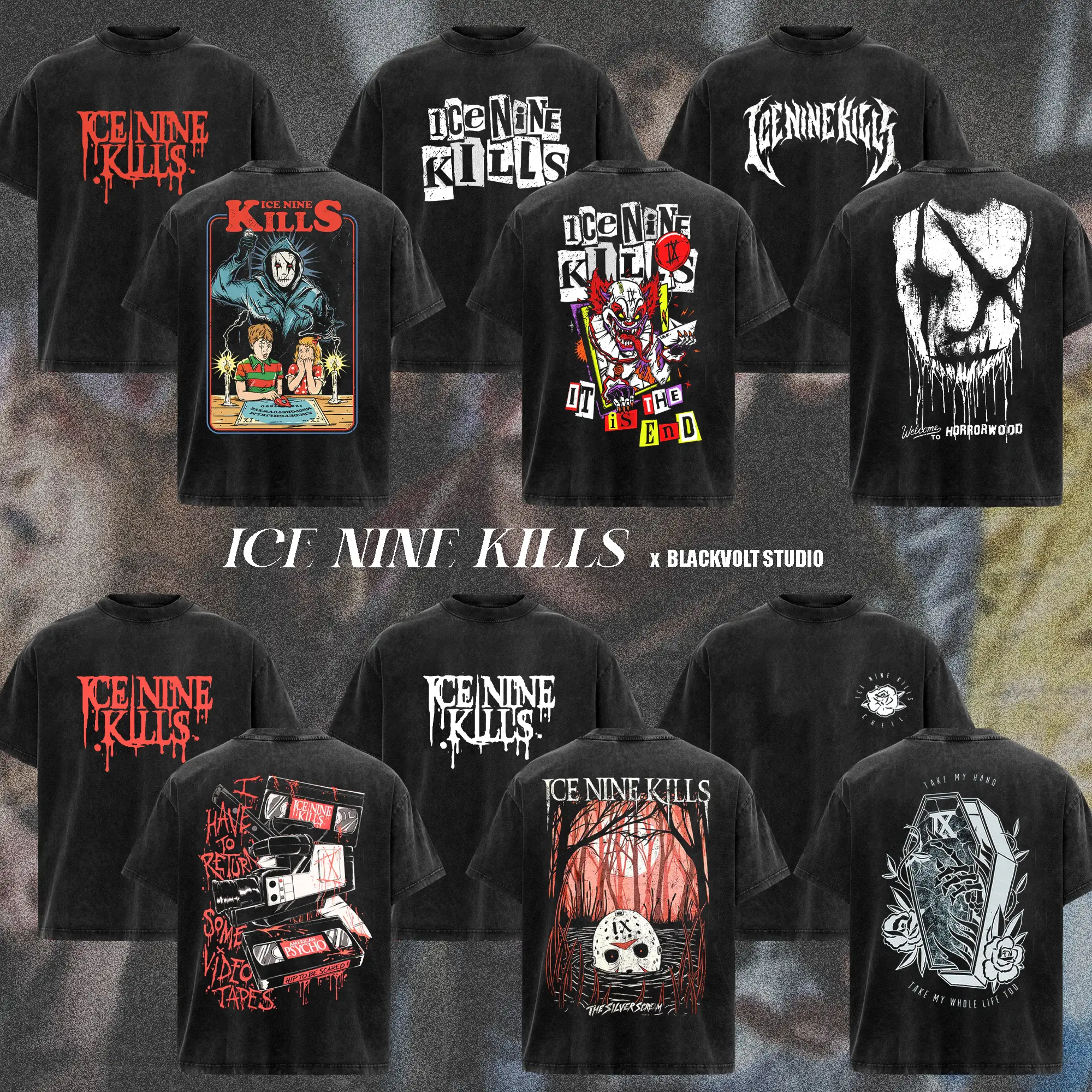 [COLLECTION] Ice Nine Band T-Shirt Collection, INK Band Tee, Horror Metalcore Graphic Tee, Gothic Slasher Style Shirt, Dark Cinema Inspired Heavy Cotton Band Tee, Gift for Metal Music Lovers, Alternative Merch for Men & Women