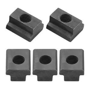 5 PCS M10 T-Slot Nut with 3/8 Threads, Black Oxide Finish for Table Slot and T Slot Rail