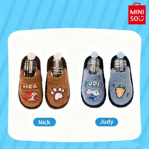 Disney Zootopia Series Checked Women's Cotton Slippers (Judy & Nick) – Size 6-6.5, 7-7.5, Soft Comfortable, Warm Non-Slip Home Slippers, Perfect Holiday Gift