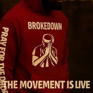 Pray for the Drop Tracksuit Set | BrokeDown DJs Wear | Red & Cream Street Legacy Drop