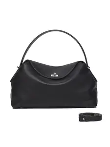 Women's Genuine Leather Crossbody Bag, Large Capacity Fashion Shoulder Tote, High-Quality Plain Design for All Seasons, Hobo Crossbody Bag