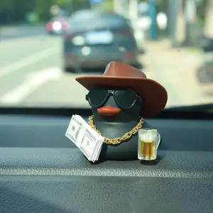 Luxurious Goose Car Decor Set - “Beer Duck” Golden Dashboard Ornament, A Premium & Humorous Auto Accessory for Men, Car Accessories, Car Interior Decoration