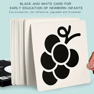 of Black and White Card for Youngsters'S Early Education - Cognitive, Visual Stimulation Training - Newborn to 3 Months - Includes Common Sense, Tracing, and Color Recognition Cards, Developmental Toys|Practical Application|Interactive Cards