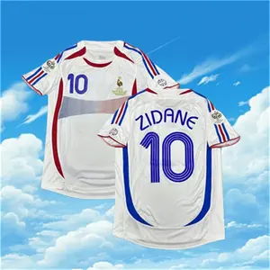 2006 Away White No.10 Zidane Short sleeve Soccer jersey