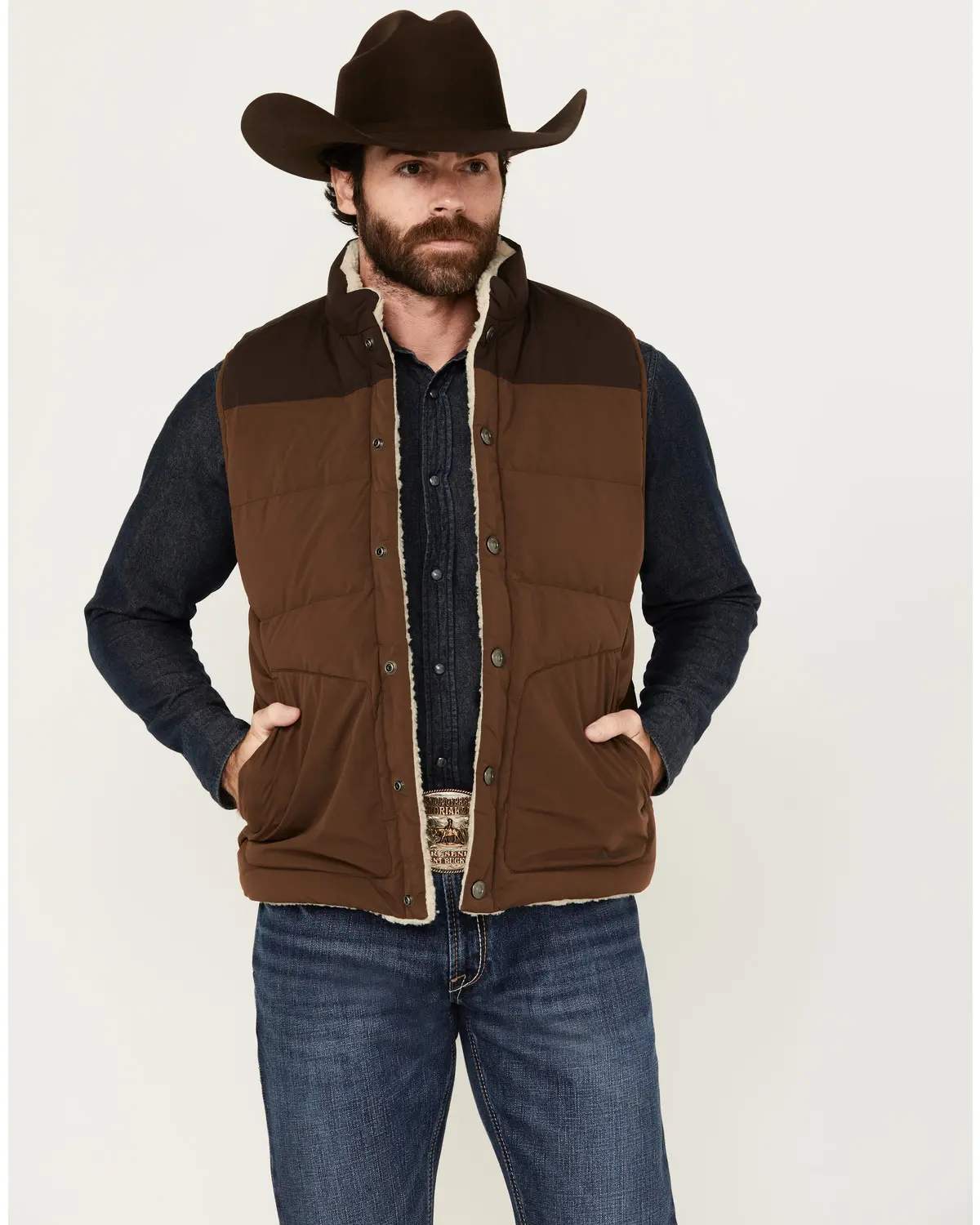 Brothers And Sons Men's Men'S Upland Reversible Sherpa Down Vest - Basfa24v06-Bn