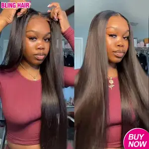 Bling Hair Glueless Pre-Cut Lace Wig 9x6 7x5 6x4 Real Human Hair Wigs Bone Straight 150% Density HD Transparent Pre Cut Lace Closure Wig Easy To Go No Glue