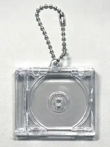 1pc Acrylic Keychain DIY Star Fan Support Mini CD Holder, Customizable Content, Memorial Album Charm, Self-Made Souvenir Accessory