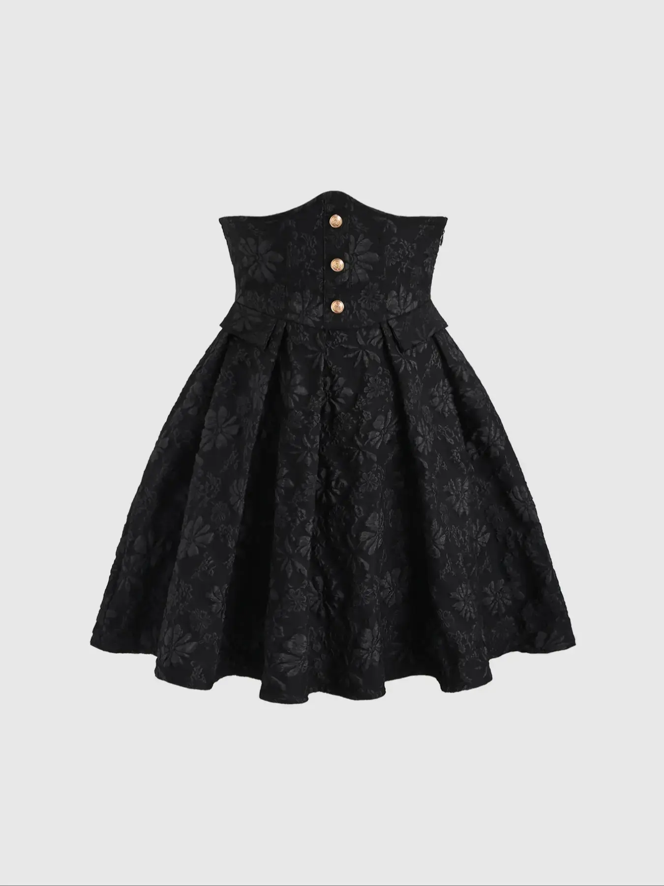 Elegant High-Waist Fitted Jacquard Woven Fabric Women's Skirt, Womenswear, Side Zipper Design, Metallic Button Detailing, Versatile Commuter Wear for Daily Use