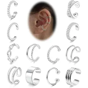 Women’s ear tips, non-piercing earplugs, clip-on cartilage-wrapped earrings, adjustable earring set