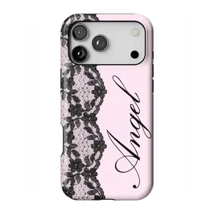 [Magsafe , Tough Case] Lace Angel Phone Case, Y2K Pink Angel Phone cover for iPhone 17 16E 16 15 14 13 12 11