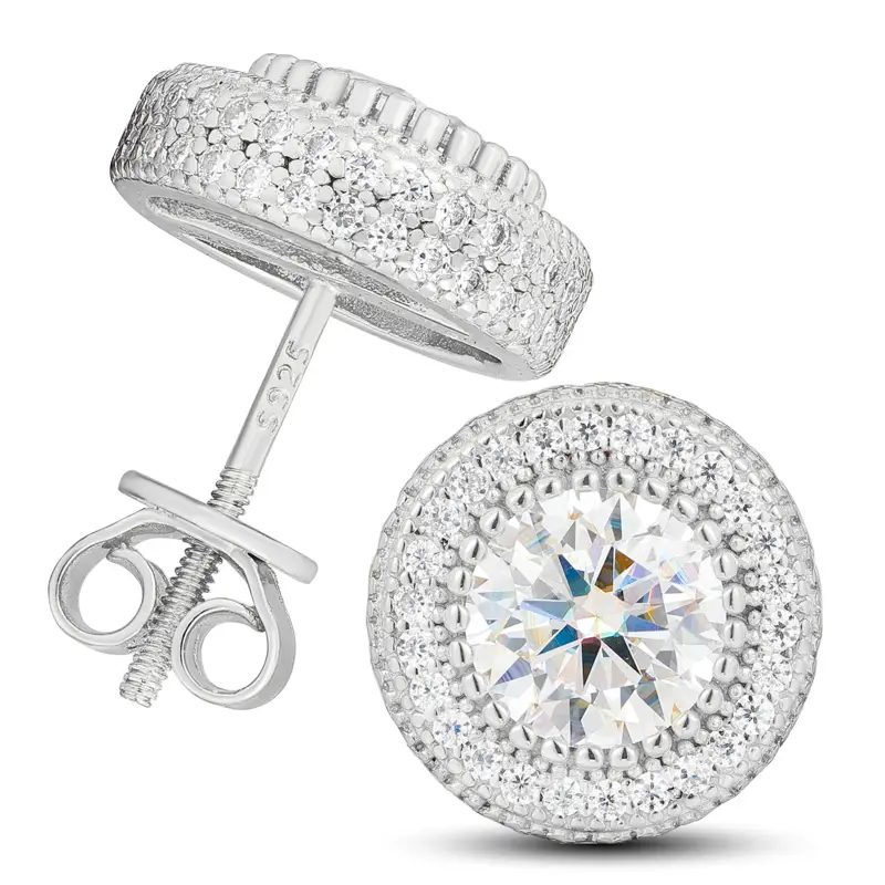 UCCIYO S925 Sterling Silver Moissanite Screw Stud Earrings D Color VVS1 Moissanite For Women Men Jewelry Prefect Brithday Mother'sDay Gifts[N3E10]