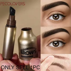 1PC Microblading Eyebrow Pencil Eyebrow Tint Pen, Anti-smudge, Square Angled Brush Brow Dye Cream, Waterproof & Long-lasting Multifunction, Creating Clear Eyebrow Shapes, Tinted Eyebrow Cream