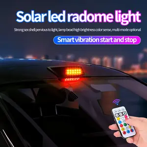 Solar Energy Remote Control Roof LED Car Warning Light Truck Pickup truck Modification Nighttime Warning Flash Light Universal Accessories