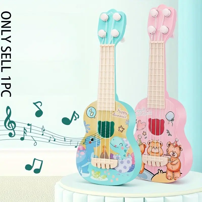 26cm Playable Ukulele Kids Guitar Musical Toy, String Instrument Vocal Toy, Educational Intellectual Toy, Music Learning Tool