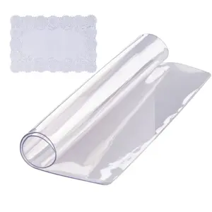summervibes Rectangle PVC Table Cover Protector, 12x12 in (305x305 mm), 1.5 mm Thick Waterproof Plastic Cover for Writing Desks, Dining Room Tables