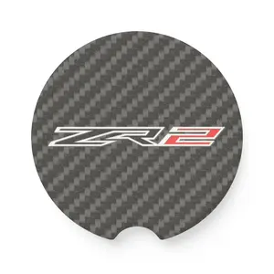 Chevy ZR2 Soapstone Car Coaster, Carbon Fiber Design, Auto Accessories, Gift for Car Enthusiasts, Road Trip Must-Have, Home Decor