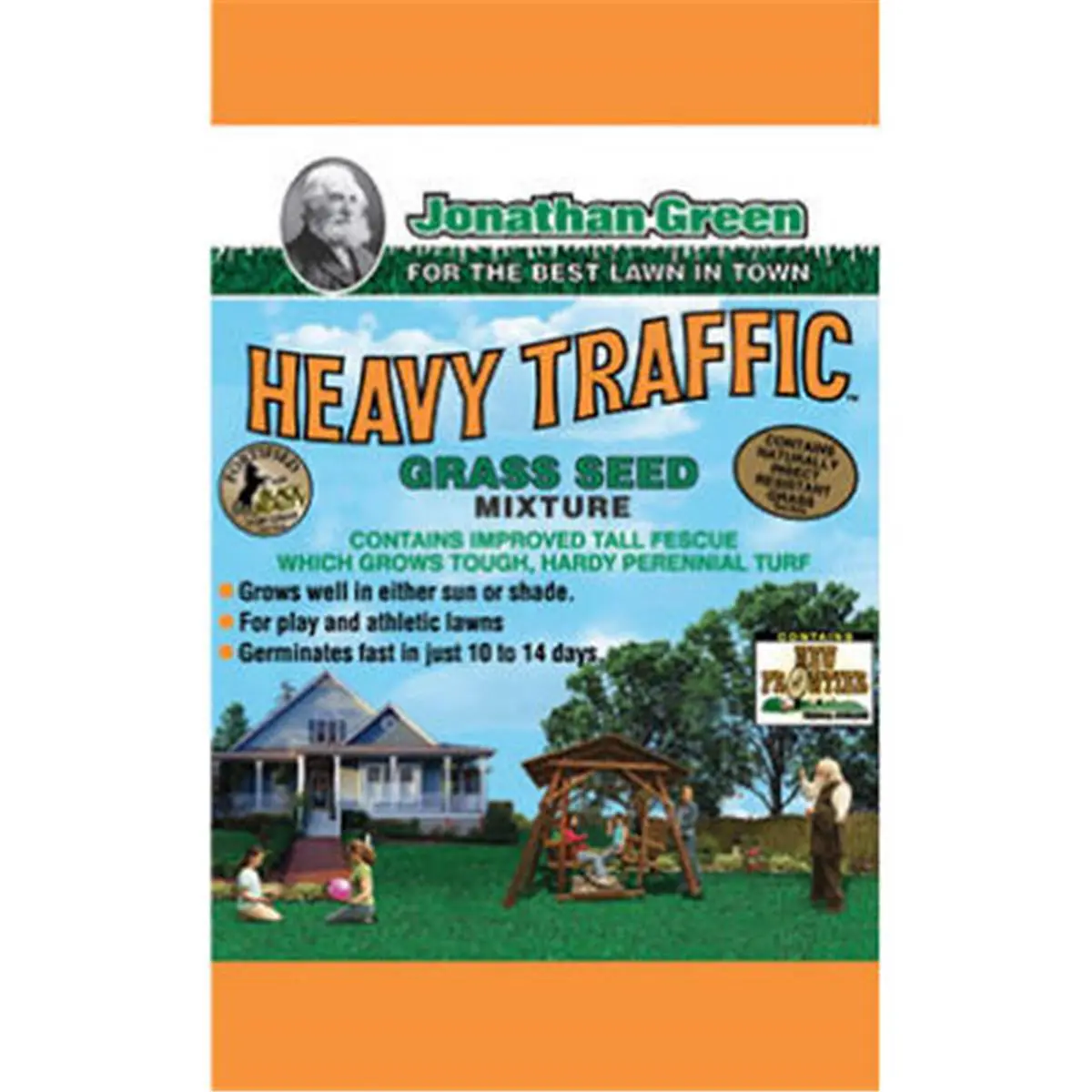 Jonathan Green 10970 Heavy Traffic Grass Seed Mixture - 3 lbs, Hardy Blend with Quick Coverage Tall Fescues, Abrasion-Resistant for Play & Athletic Lawns