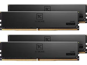TEAMGROUP T-Create Master Overclocking DDR5 R-DIMM 64GB Kit (4 x 16GB) 6000MHz (PC5-48000) CL32 Hynix A-DIE Workstation Memory Module Ram Black - CTCMD564G6000HC32AQC01