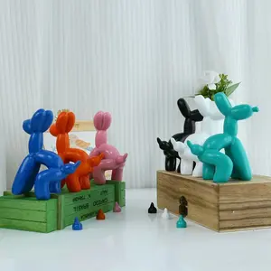 Modern Minimalist Creative Balloon Dog Figurine, Home Soft Decor Ornament Craft Gift, Resin Pooping Dog Statue, No Ca Prop 65