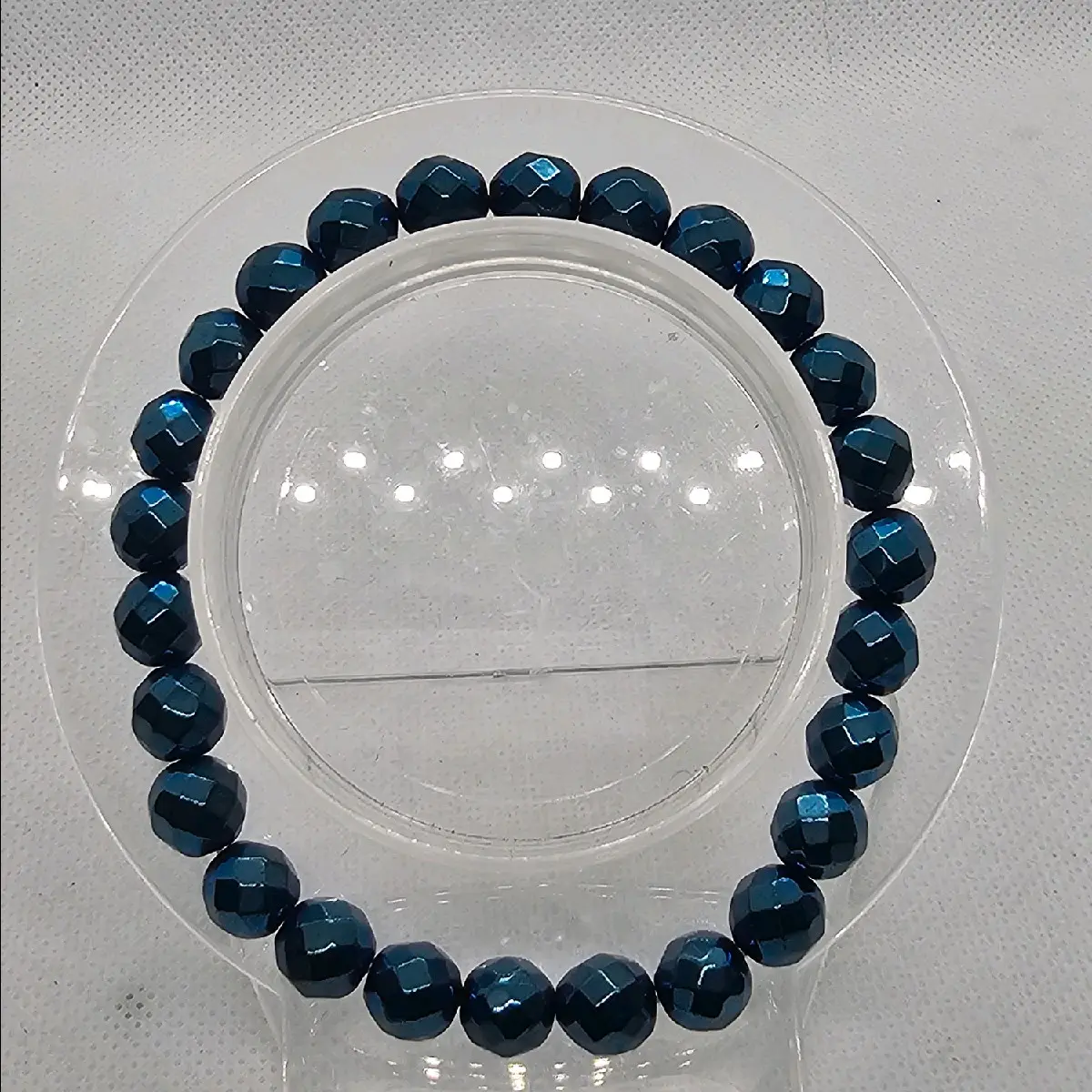 blue Faceted Hematite
