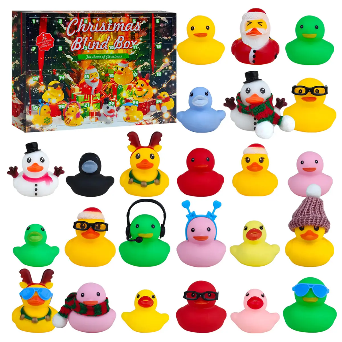 Carnival Themed Christmas Blind Box, Collectible Mini Ornament Advent Box for Desktop Home Decoration
