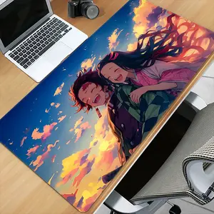 Demon Slayer - Kimetsu no Yaiba inspiration, office mouse pad, rubber mouse pad, Anime mousepad, office desk mat, suitable for gaming, keyboard protection, ideal gift for family and friends, fun gift for Halloween