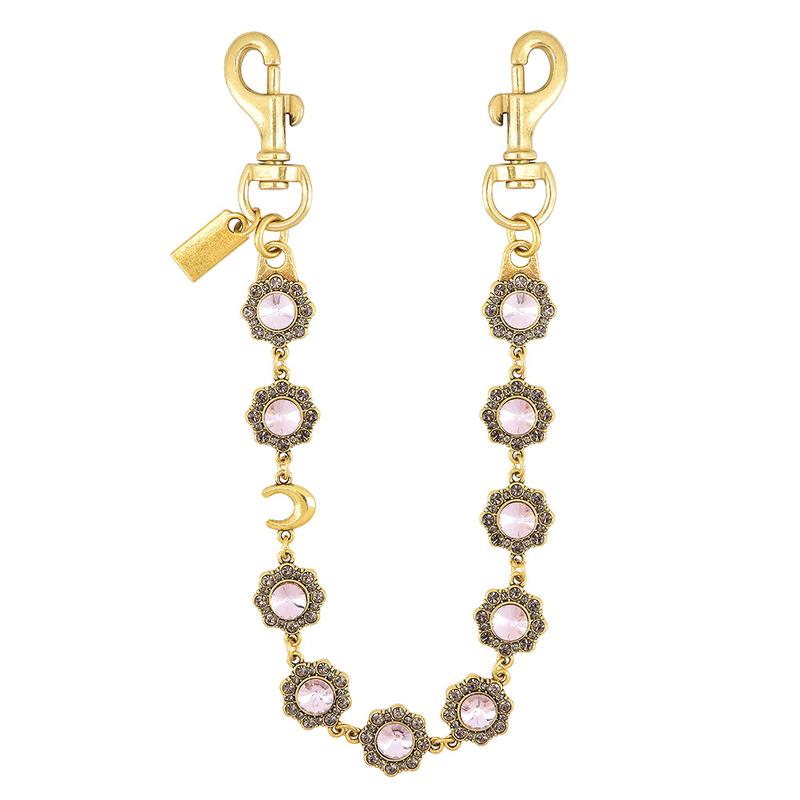 Retro and fashionable oval carved rhinestone bag chain, metal crossbody bag chain for women, bag chain