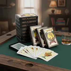 40-Sheet Spanish Playing Cards Plastic Deck with Box