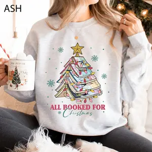 Book Series Christmas Tree Sweatshirt, All Booked For Christmas Sweatshirt, Book Lovers Shirt/Sweatshirt/Hoodie