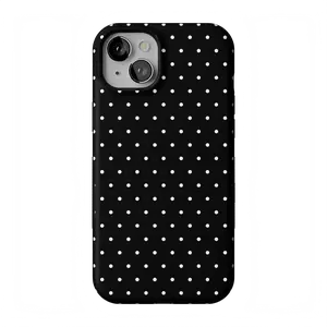 Casely iPhone 15 Plus Case | On the Dot | White Polka Dot | Bold Protective Design | Compatible with MagSafe