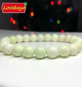 Lovskaya High-Quality Lemon Chrysoprase Natural Crystal Bead Bracelet Fashionable Elegant Unisex for Various Occasions Crystal Jewelry