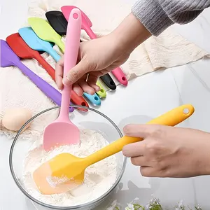 6PCS All-in-One Silicone Scraper Spatula Set Food Grade Heat Resistant Cream Mixing Salad Spoon Baking Tools