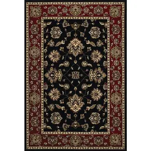 212 MAIN Oriental Weavers Ariana 623M3 2x8 Runner Rug, Machine-Woven Polypropylene, Black/Red, Traditional Ariana Floral Design, Indoor Use