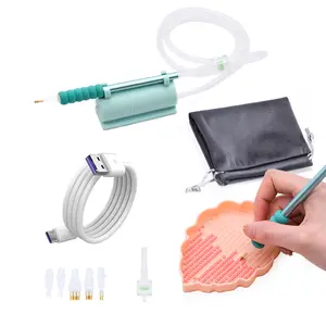 Diamond Painting Pen with 2-in-1 Base & Replaceable Tips Vacuum Diamond Art Painting Pen No Wax Needed with Storage Tray