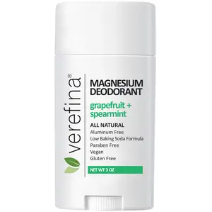 Grapefruit + Spearmint  Magnesium Deodorant by Verefina — Aluminium Free, Vegan, for Sensitive Skin with Shea, Cocoa Butter and Coconut Oil