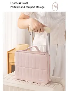 Large Capacity Standing Makeup Bag, Portable Handheld Wash Bag, Big Capacity Pencil Case, Essential Organizer for Travel & Daily Use, Makeup Organizer Pouch