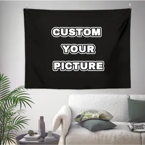 Custom Tapestry Upload Images Banners Personalized Wall Decor Customized Tapestry Flag Poster Banner for Bedroom/Wedding/Birthday Party/Gift Decoration Anniversary Home Cotton