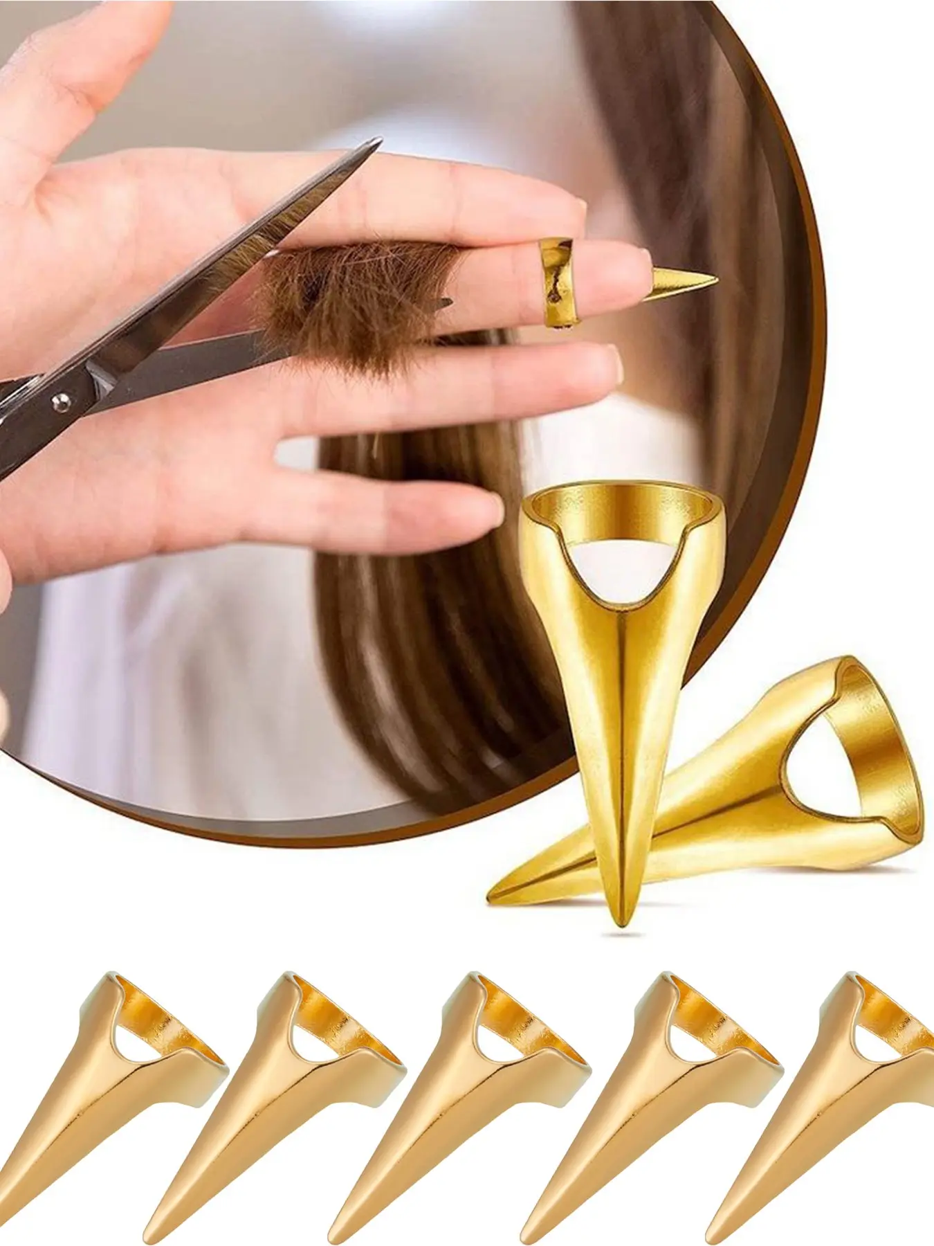 5-Pack False Hair Extensions Distributor Rings, Finger Ring Dividers, Special Distribution Tool, Exaggerated Claw Nail Rings, Hair Styling Tools, Claw Design, Hair Accessories, Hair Tools For Styling