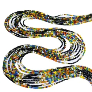 50 inches 7 Chakra waistbeads collection,  (1 pcs) Women Rainbow Adormnent Belly Chain Female Daily Use waistbeads waist beads