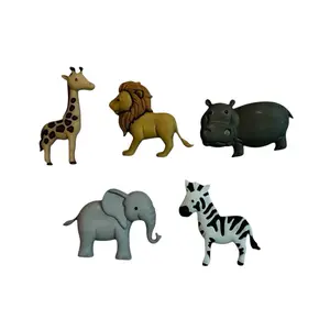 Off To The Zoo! Shoe Charms 5 Pack - Includes Giraffe Lion Hippo Elephant & Zebra Unique Designs for Clogs & Slides - Perfect Addition for Adults and Kids' Footwear