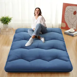 【GARVEE】- Japanese futon mattress, queen size, foldable, Japanese style, rollable, tatami mat, mattress, mattress, navy blue color