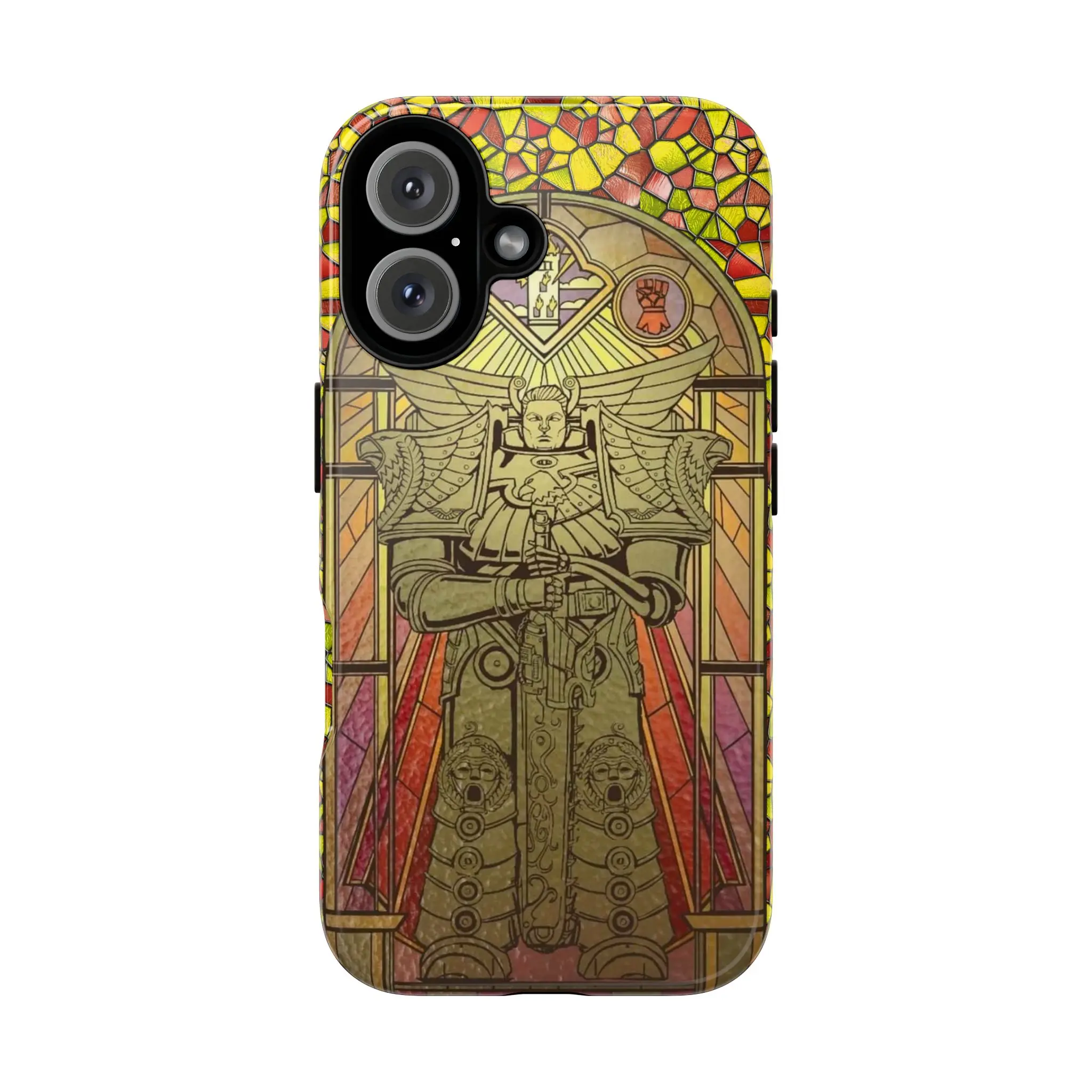 Warhammer 40k Rogal Dorn Stained Glass Phone Case | Imperial Fists Primarch  Gothic Art Cover for iPhone 16 Pro Max 15 Plus 14 13 12 11 XS Max   Shockproof Sci-Fi Protection Polycarbonate TPU - TikTok Shop