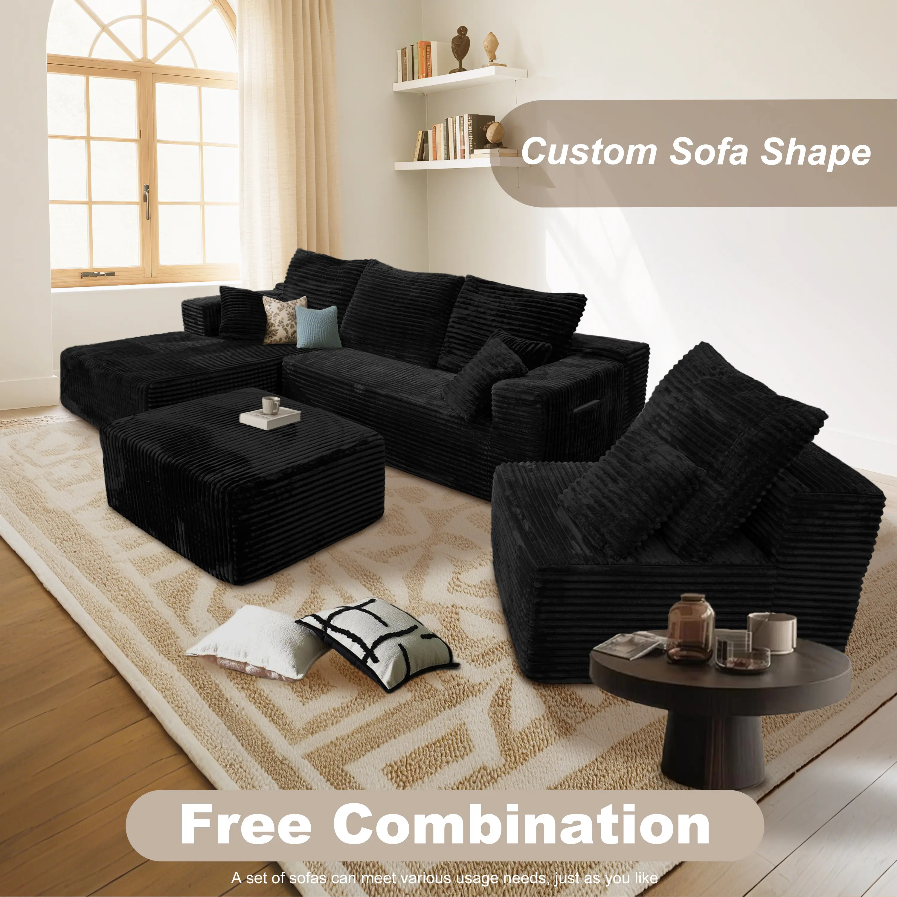 U-type sofa set【Left facing】
