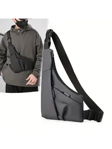 Men's Chest Bag, New Trendy Shoulder Bag, Fashion Triangle Bag, Casual Versatile Chest Bag, Multi-Functional Messenger Bag
