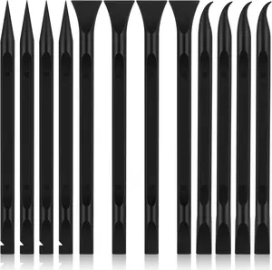 12 PCS Car Detailing Pick Set, Carbon Fiber Plastic Scrapers Tool, Safe Automotive Tool Set for Cleaning, Plastic Picks with 6 Cleaning Heads, Interior and Exterior Use