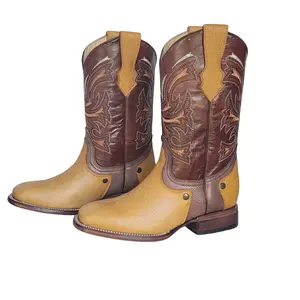 Men's Honey Brown Leather Bulldog Boots for Walking - Walking Shoes, Footwear Comfort