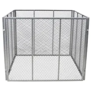 39.7"L*39.7"W*31.5"H 172‑Gallon Square Metal Wire Mesh Compost Bin, Rust‑Proof Powder‑Coated Steel, Well‑Ventilated Tool‑Free Quick‑Assembly Composter for Yard Kitchen Waste