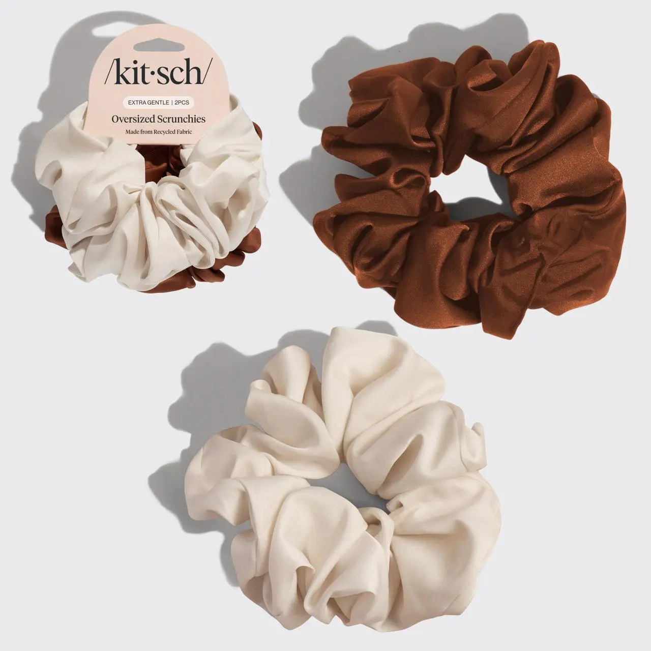 Kitsch Cream & Camel Oversized Scrunchies Kitsch Cream & Camel Oversized Scrunchies